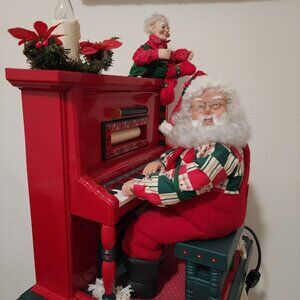 Vintage Holiday Creations Animated Santa Sing-A-Long Cassette Player W/ Light